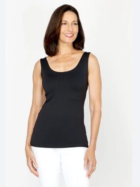A’Nue Ligne Loose-Fit A-Line Black Sleeveless Top